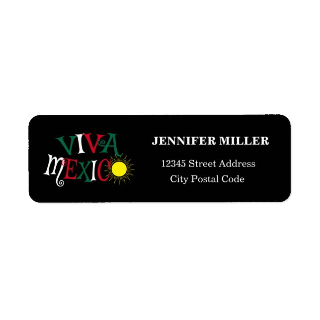 Viva Mexico Return Address Label (Front)