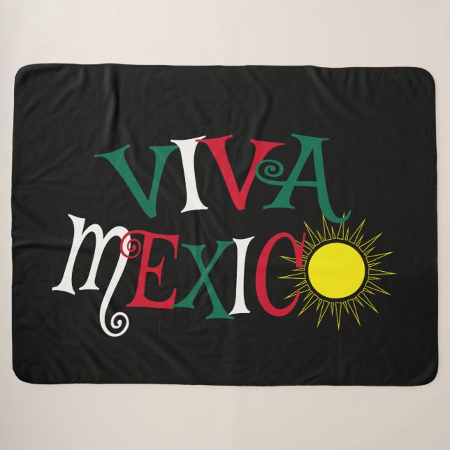 Viva Mexico Sherpa Blanket (Front (Horizontal))