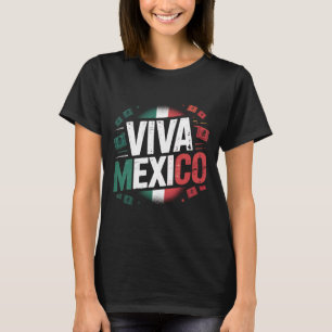 Viva Mexico Shirt with Distressed Mexican Flag Col