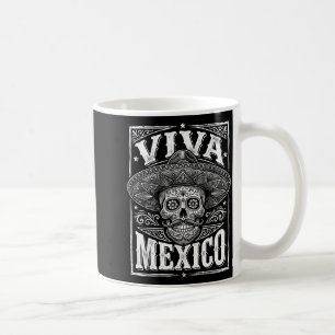 Viva Mexico Sugar Skull Sombrero Moustache Cinco d Coffee Mug