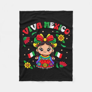 Viva Mexico Toddler Girls Flores Mexican Fleece Blanket