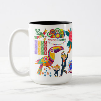 Viva Mexico Vibes black & white Two-Tone Coffee Mug