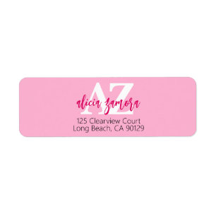 Viva Modern Magenta Bold Stylish Return Address Label