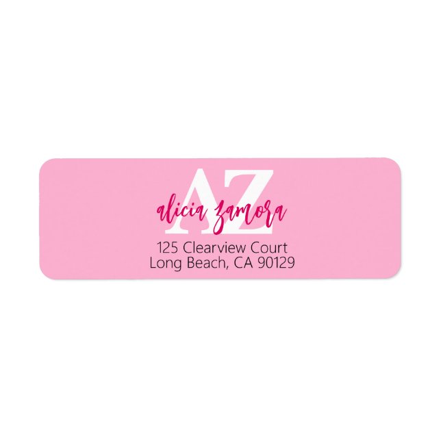 Viva Modern Magenta Bold Stylish Return Address Label (Front)