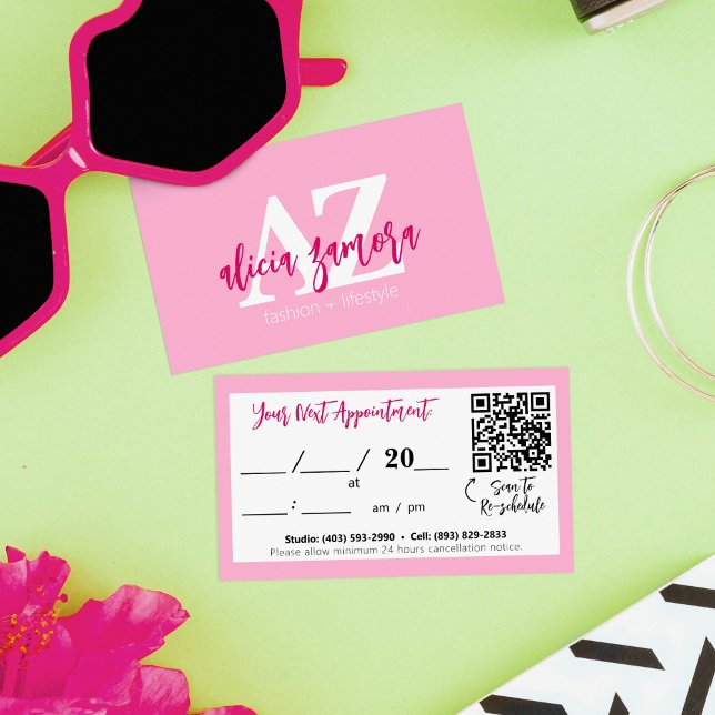 Viva Modern Magenta Chic Modern Salon Appointment Business Card (Creator Uploaded)