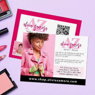 Viva Modern Magenta Fashion Custom Photo Marketing Postcard