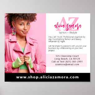 Viva Modern Magenta Fashion Custom Photo Marketing Poster