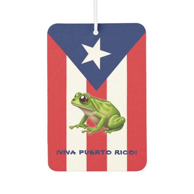 VIVA PUERTO RICO Coqui Customisable Air Fresher Car Air Freshener (Front)