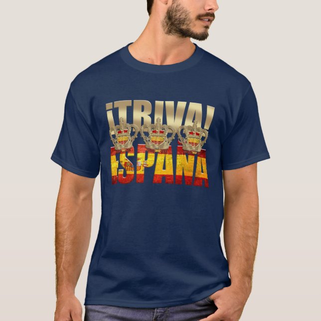 Viva Spain Tricampeones Triva España 2012 Azul T-Shirt (Front)