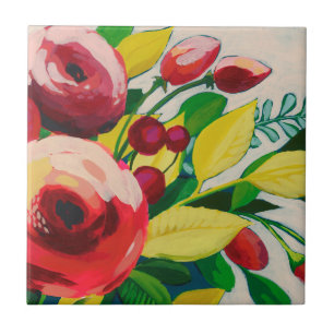 Vivacious Blooms Ceramic Tile