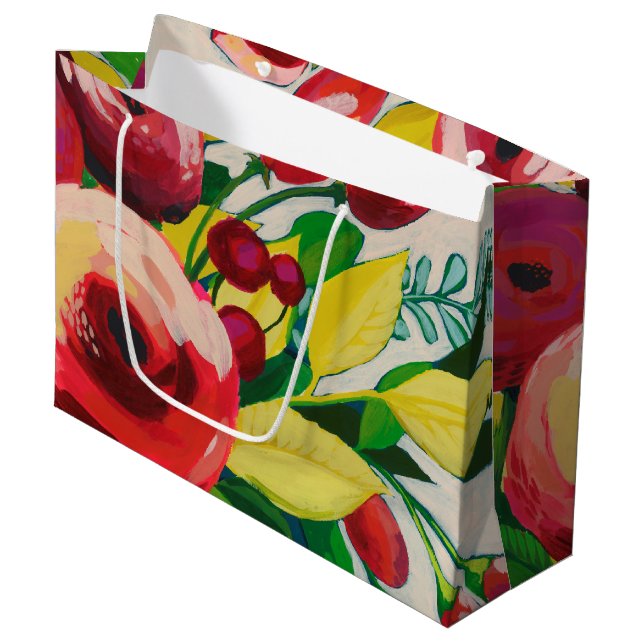 Vivacious Blooms Large Gift Bag (Front Angled)