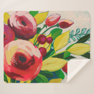 Vivacious Blooms Sherpa Blanket