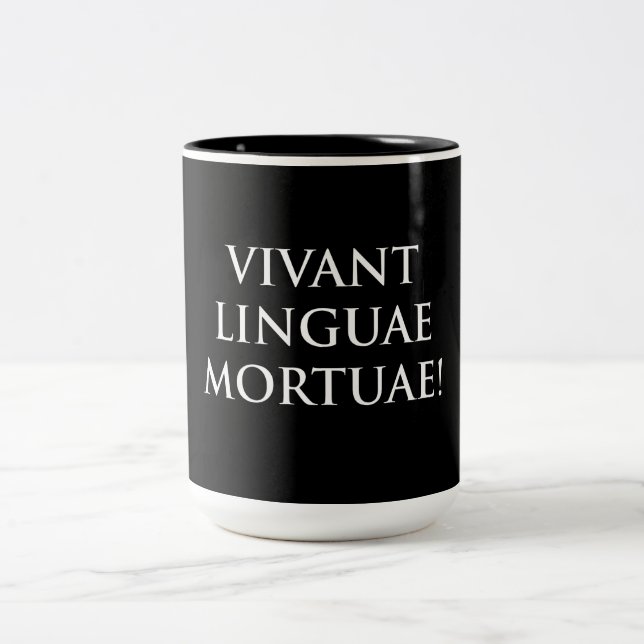 Vivant Linguae Mortuae Two-Tone Coffee Mug (Center)