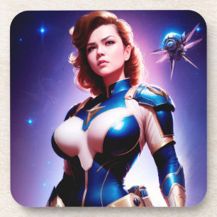 Vivd Retro 50's Female Sci Fi Space Ranger Coaster