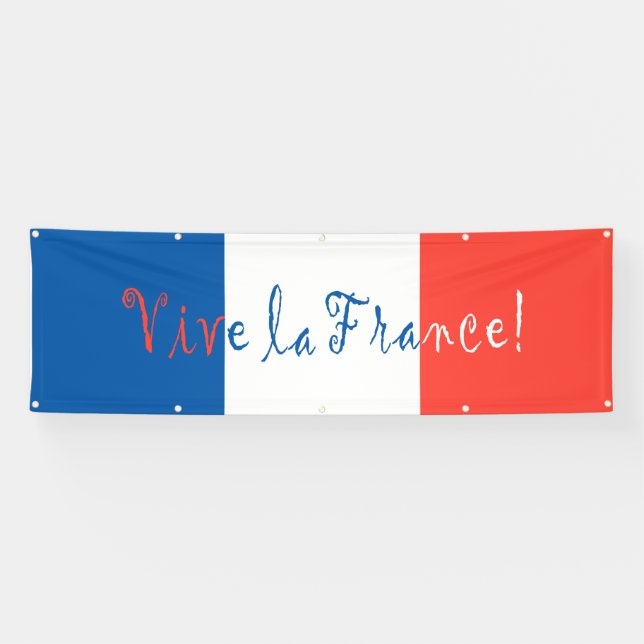 Vive La France French Flag Banner (Horizontal)