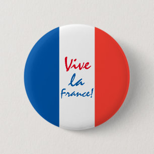 Vive La France French Flag Customisable 6 Cm Round Badge