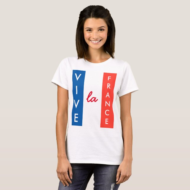 Vive La France French Flag Customisable T-Shirt (Front Full)