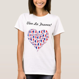 Vive La France I love France Flag Heart T-Shirt