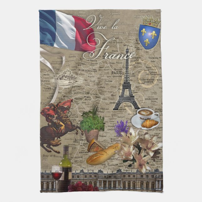 Vive la France KitchenTowel Tea Towel (Vertical)