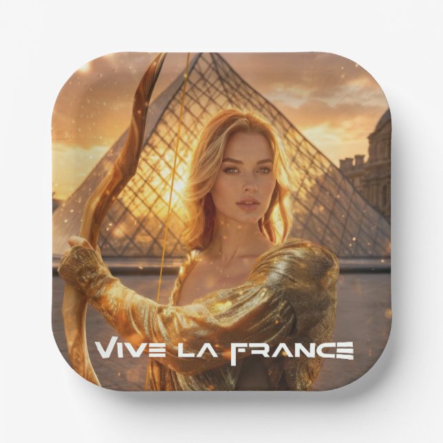 VIVE LA FRANCE - PARIS PAPER PLATE (Front)