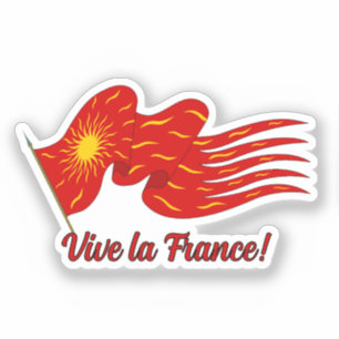 Vive la France! Red Oriflamme with Sun