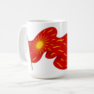 Vive la France! Red Oriflamme with Sun Coffee Mug