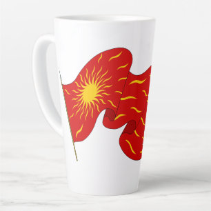 Vive la France! Red Oriflamme with Sun Latte Mug
