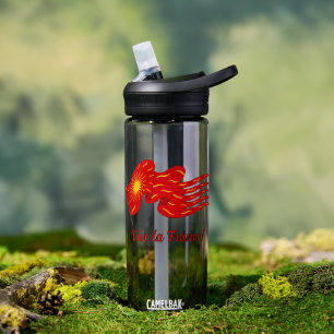 Vive la France! Red Oriflamme with Sun Water Bottle