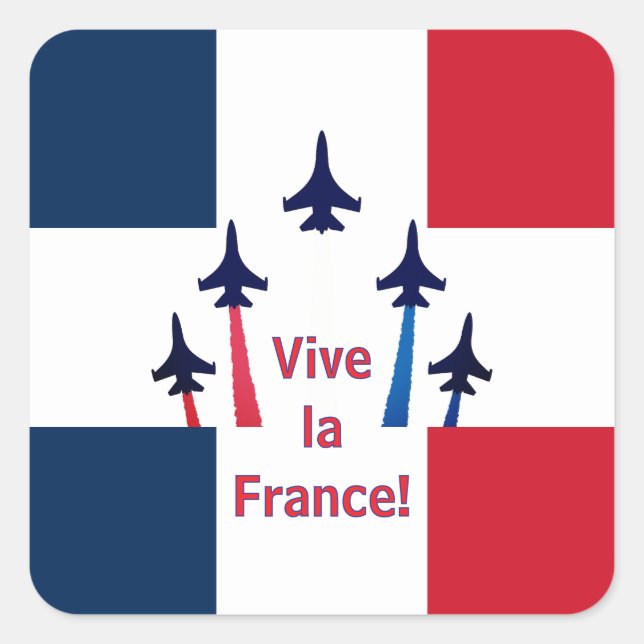 Vive la France Square Sticker (Front)