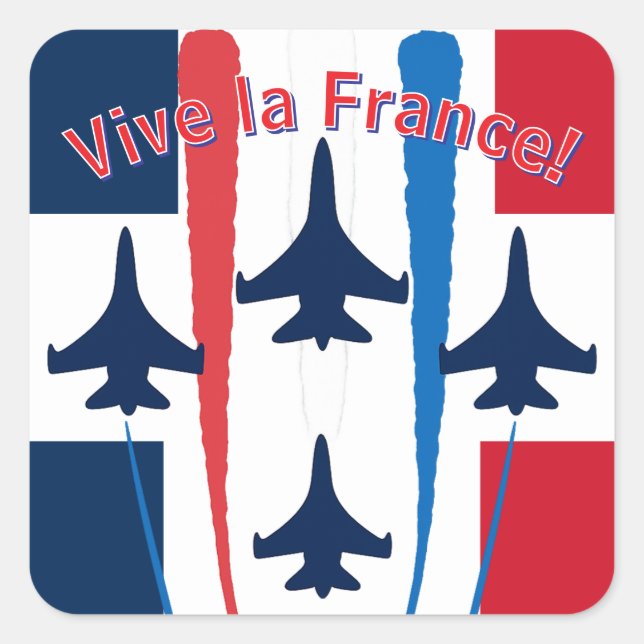 Vive la France Square Sticker (Front)