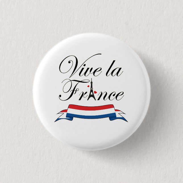 Vive la France Typography 3 Cm Round Badge (Front)