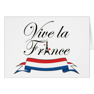 Vive la France Typography Blank Inside