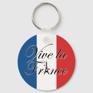 Vive la France Typography Key Ring