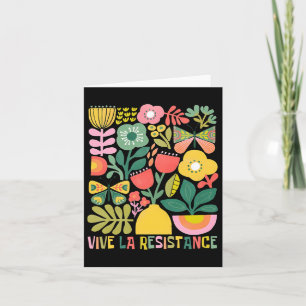 Vive La Resistance Political Retro Boho Floral Lon Card