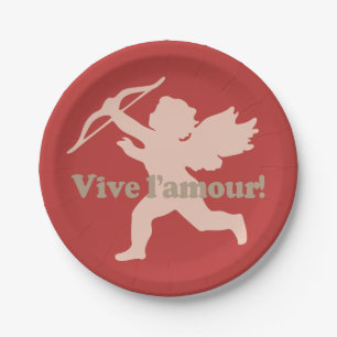 Vive L'amour Cupid paper plates