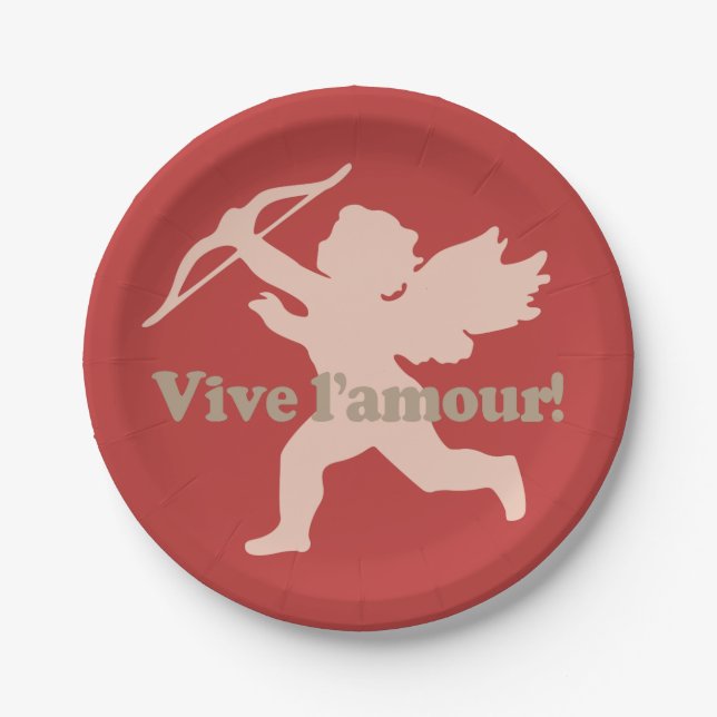 Vive L'amour Cupid paper plates (Front)