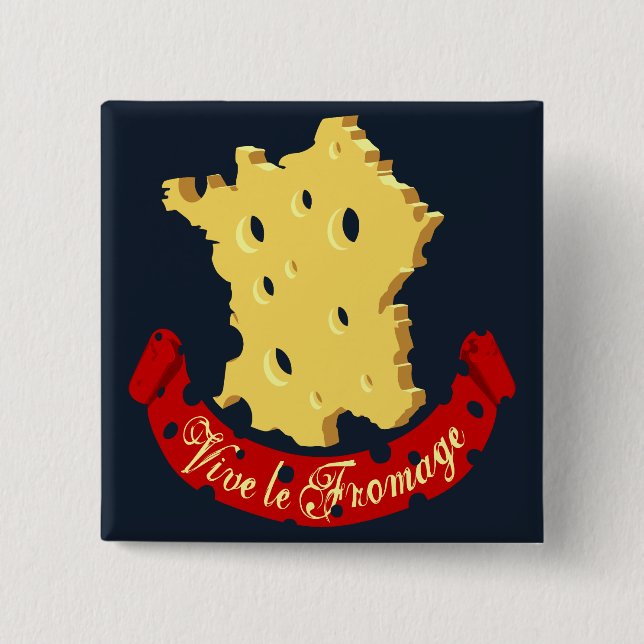 Vive le Fromage 15 Cm Square Badge (Front)