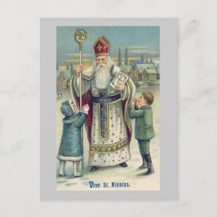 "Vive St. Nicolas" Vintage French Postcard