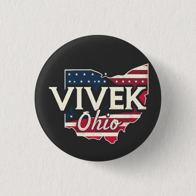 Vivek Ohio 2026 Governor Republican American  3 Cm Round Badge (Front)