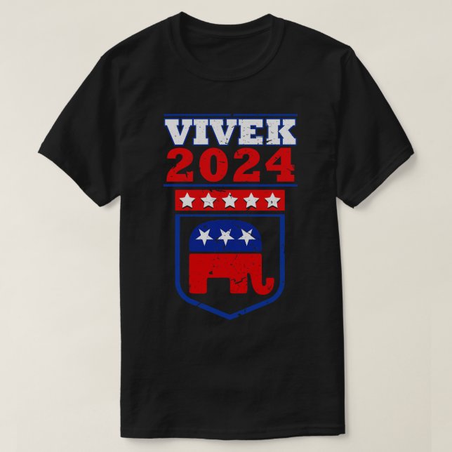 Vivek Ramaswamy 2024 A New Wave in Presidential Po T-Shirt (Design Front)