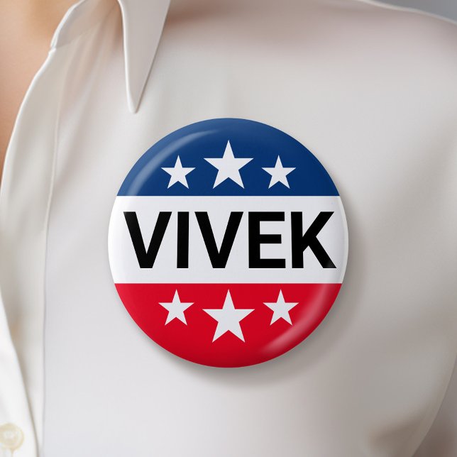 Vivek Ramaswamy 2024 - Simple Stars Ike Design 6 Cm Round Badge (Vivek 2024 Button)