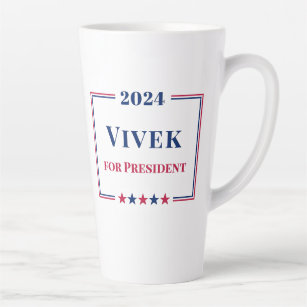 Vivek Ramaswamy for President 2024 Red White Blue Latte Mug