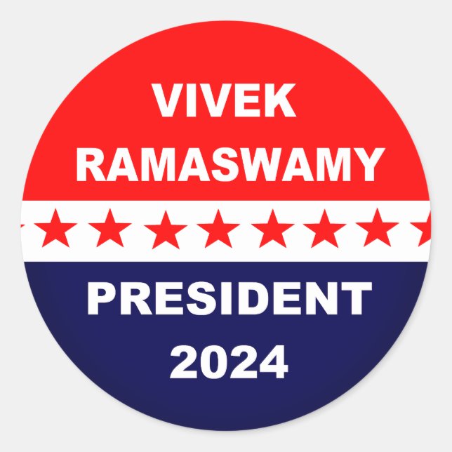 Vivek Ramaswamy President 2024 Classic Round Sticker (Front)