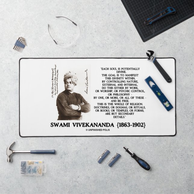 Vivekananda Each Soul Potentially Divine Be Free Desk Mat (Workstation)