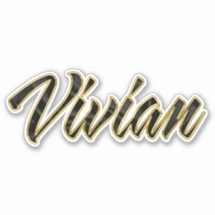 Vivian black gold lettering sticker