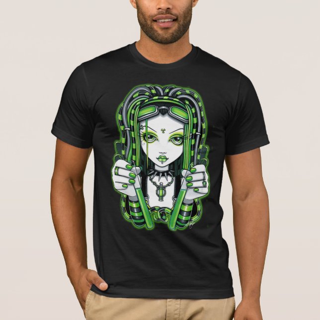 "Vivian" Cyber goth Dark Industrial Fairy Shirt (Front)