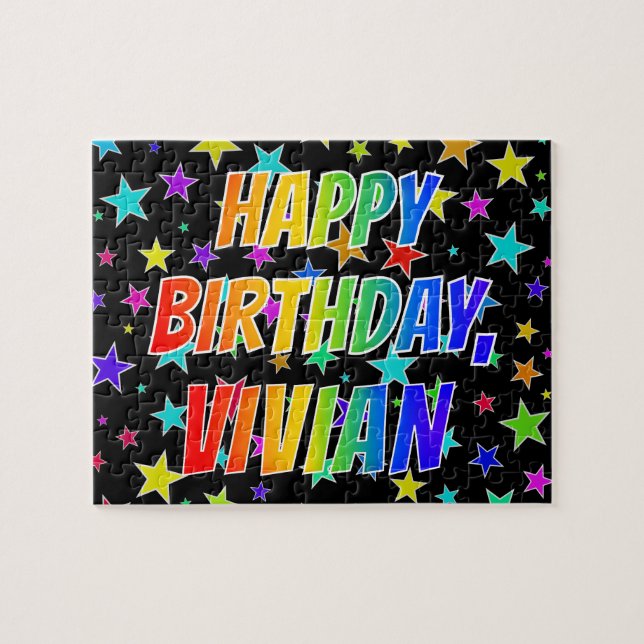 "VIVIAN" First Name, Fun "HAPPY BIRTHDAY" Jigsaw Puzzle (Horizontal)