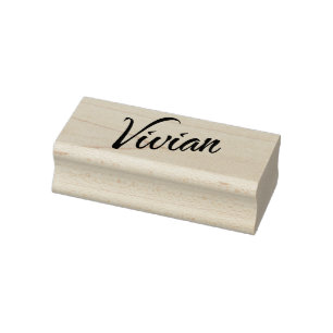 Vivian name cursive decorative script font rubber stamp