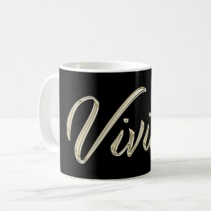 Vivian white gold Handwriting Tasse Kaffeetasse Coffee Mug