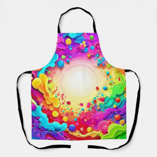 Vivid Abstract Colour Explosion Art Apron